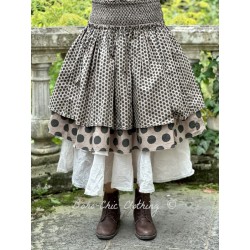 skirt 22194 EWA Walnut with polka dots cotton