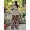 blouse 44922 BELINDA Dark brown flower print cotton Ewa i Walla - 16