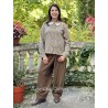 blouse 44922 BELINDA Dark brown flower print cotton Ewa i Walla - 15