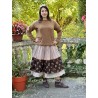 skirt 22199 TEKLA Dark brown flower print and Dust pink linen Ewa i Walla - 4