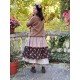 skirt 22199 TEKLA Dark brown flower print and Dust pink linen Ewa i Walla - 5
