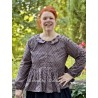 blouse 44919 ADELINA Dark mauve with polka dots cotton Ewa i Walla - 8
