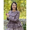 blouse 44919 ADELINA Dark mauve with polka dots cotton Ewa i Walla - 2