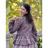 blouse 44919 ADELINA Dark mauve with polka dots cotton Ewa i Walla - 4
