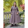 dress 55807 FILIPPA Dark mauve with polka dots cotton Ewa i Walla - 13