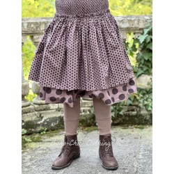 skirt 22194 EWA Dark mauve with polka dots cotton