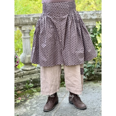 skirt 22192 TORUM Dark mauve with polka dots cotton Ewa i Walla - 1