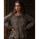 blouse 44919 ADELINA Walnut with polka dots cotton Ewa i Walla - 2