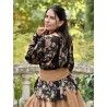 blouse ANETH Black floral cotton Les Ours - 5