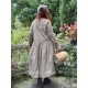 dress 55813 HILDE Dark brown flower print linen Ewa i Walla - 7