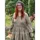 dress 55813 HILDE Dark brown flower print linen Ewa i Walla - 4