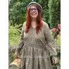 dress 55813 HILDE Dark brown flower print linen Ewa i Walla - 4