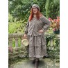 dress 55818 LOTTEN Brown with red and blue flowers linen Ewa i Walla - 9