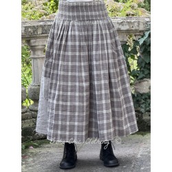 skirt 22202 SIGNE Brown checked linen Ewa i Walla - 1