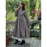 dress 55817 INA Brown with red and blue flowers linen Ewa i Walla - 4