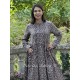 dress 55817 INA Brown with red and blue flowers linen Ewa i Walla - 6