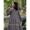 dress 55817 INA Brown with red and blue flowers linen Ewa i Walla - 9