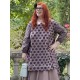 tunic 44920 ADITA Dark mauve with large dots cotton Ewa i Walla - 9