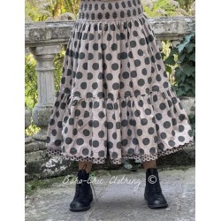 skirt 22193 TRESS Walnut with large dots cotton