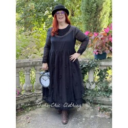 robe 55828 MELODY tulle à fleurs Noir Ewa i Walla - 1