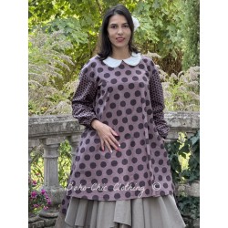 tunique 44920 ADITA coton Mauve foncé à gros pois