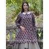 tunic 44920 ADITA Dark mauve with large dots cotton Ewa i Walla - 1