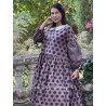 dress 55808 EDINA Dark mauve with large dots cotton Ewa i Walla - 4