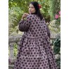 dress 55808 EDINA Dark mauve with large dots cotton Ewa i Walla - 8