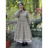 dress 55813 HILDE Dark brown flower print linen Ewa i Walla - 10