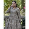 dress 55813 HILDE Dark brown flower print linen Ewa i Walla - 11