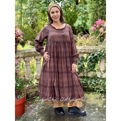 robe SAMAYA coton Carreaux aubergine Les Ours - 1