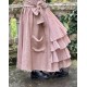 skirt GENTIANE Pink linen and organza Les Ours - 3