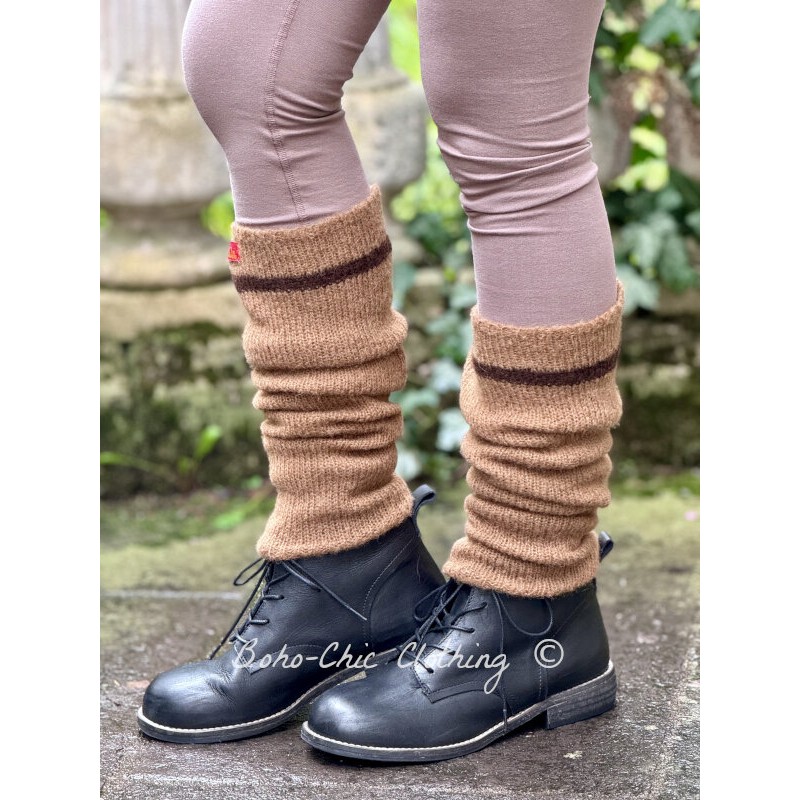 leg warmer 77573 ODELE Camel alpaca wool - Boho-Chic Clothing