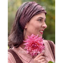 headband CELESTE Aubergine check cotton Les Ours - 1