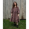 dress 55808 EDINA Dark mauve with large dots cotton Ewa i Walla - 2