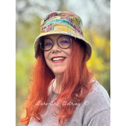 hat Patchwork Hunter in Madras Rainbow Magnolia Pearl - 1