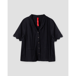 blouse 44954 IRIS Black linen Ewa i Walla - 1