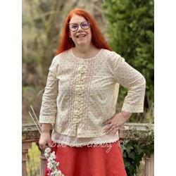 blouse 44963 MATILDA Rose polka dots cotton voile