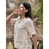 blouse 44954 IRIS Bone white linen Ewa i Walla - 3
