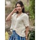 blouse 44954 IRIS Bone white linen Ewa i Walla - 2