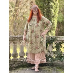 dress tunic LIME Almond floral cotton voile