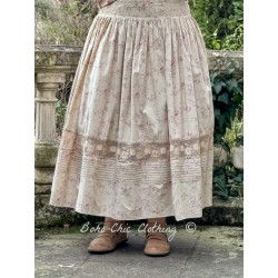 skirt AMANDE Pink beige liberty cotton