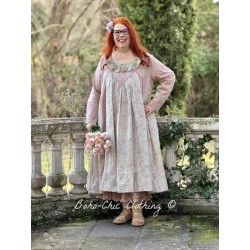 robe PASSION coton Liberty vieux rose et Liberty beige rosé