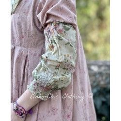 cuffs BLANDINE Almond floral cotton voile