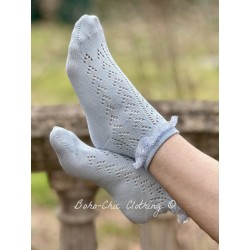 chaussettes 77594 ETHEL coton tissé Ice blue