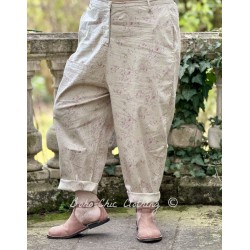 pantalon GASTON popeline de coton Liberty beige rosé Les Ours - 1