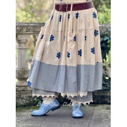 skirt 22221 INGRID Blue flower cotton