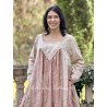 dress PASSION Pink beige liberty and Vintage pink liberty cotton Les Ours - 1