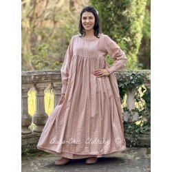 robe SAMAYA coton gaufré Vieux rose