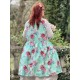 dress 55849 BARBRO Turquoise flower cotton Ewa i Walla - 14